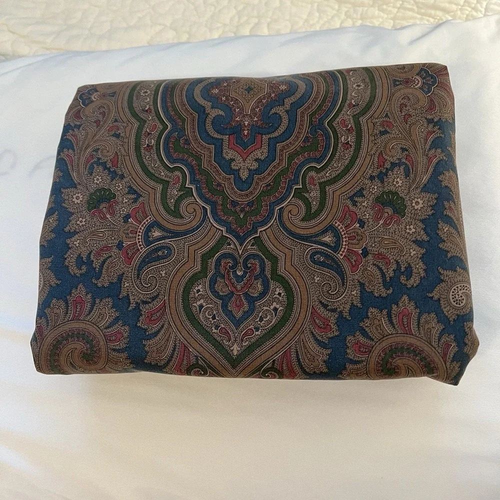Ralph Lauren Elizabeth Brianna Paisley Full Flat Sheet Vintage USA Old Money
